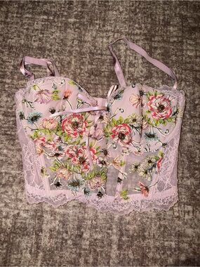 Victoria's Secret Lavender Floral Lace Longline Bandeau